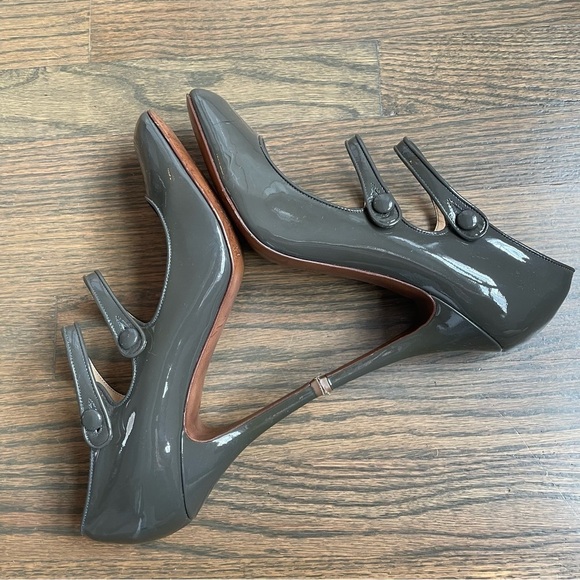 J. Crew Mona Mary Jane Pumps Heel Dark Gray Size 10 - Picture 4 of 13